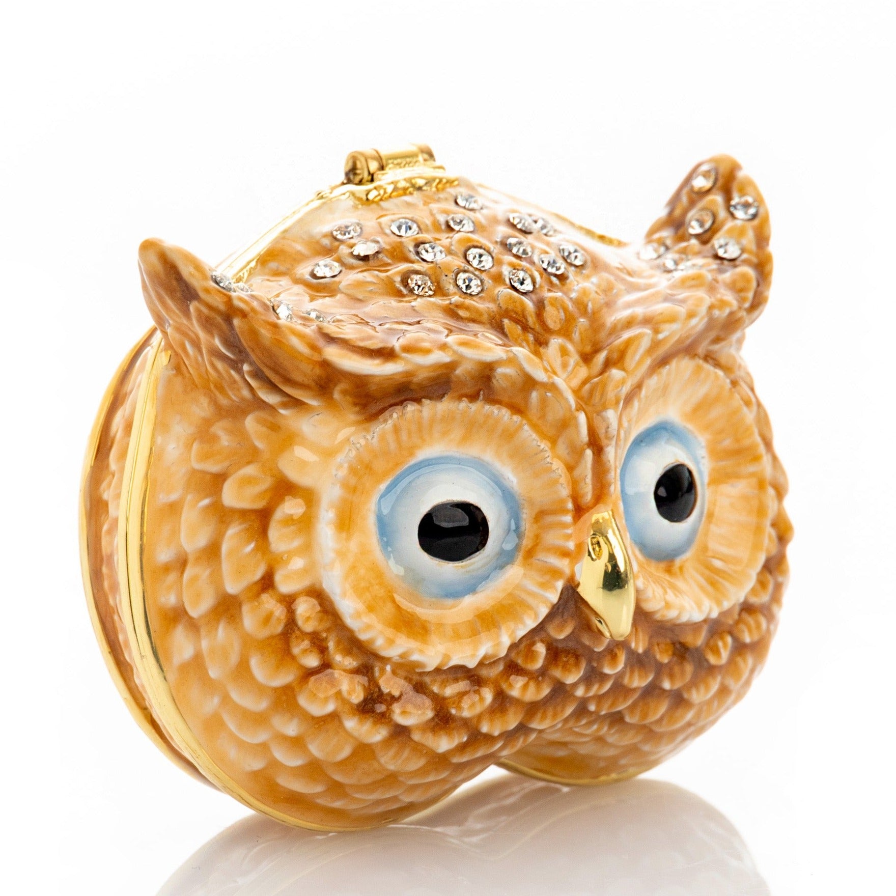Keren Kopal Brown Owl face trinket box