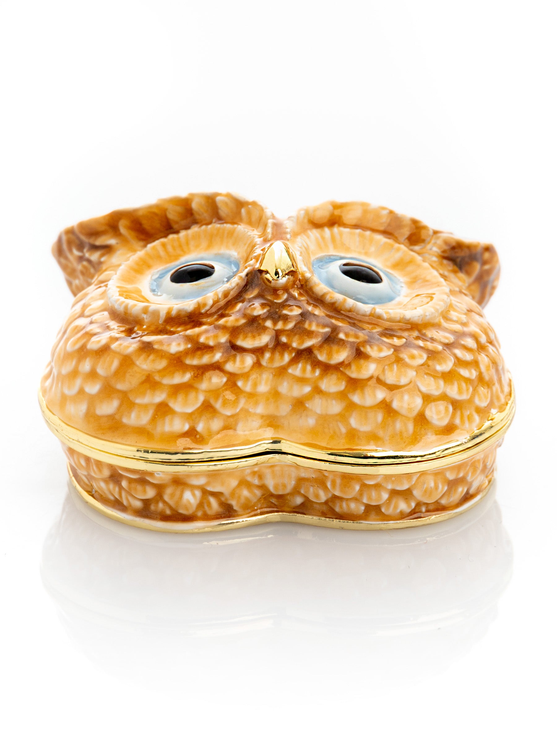 Keren Kopal Brown Owl face trinket box