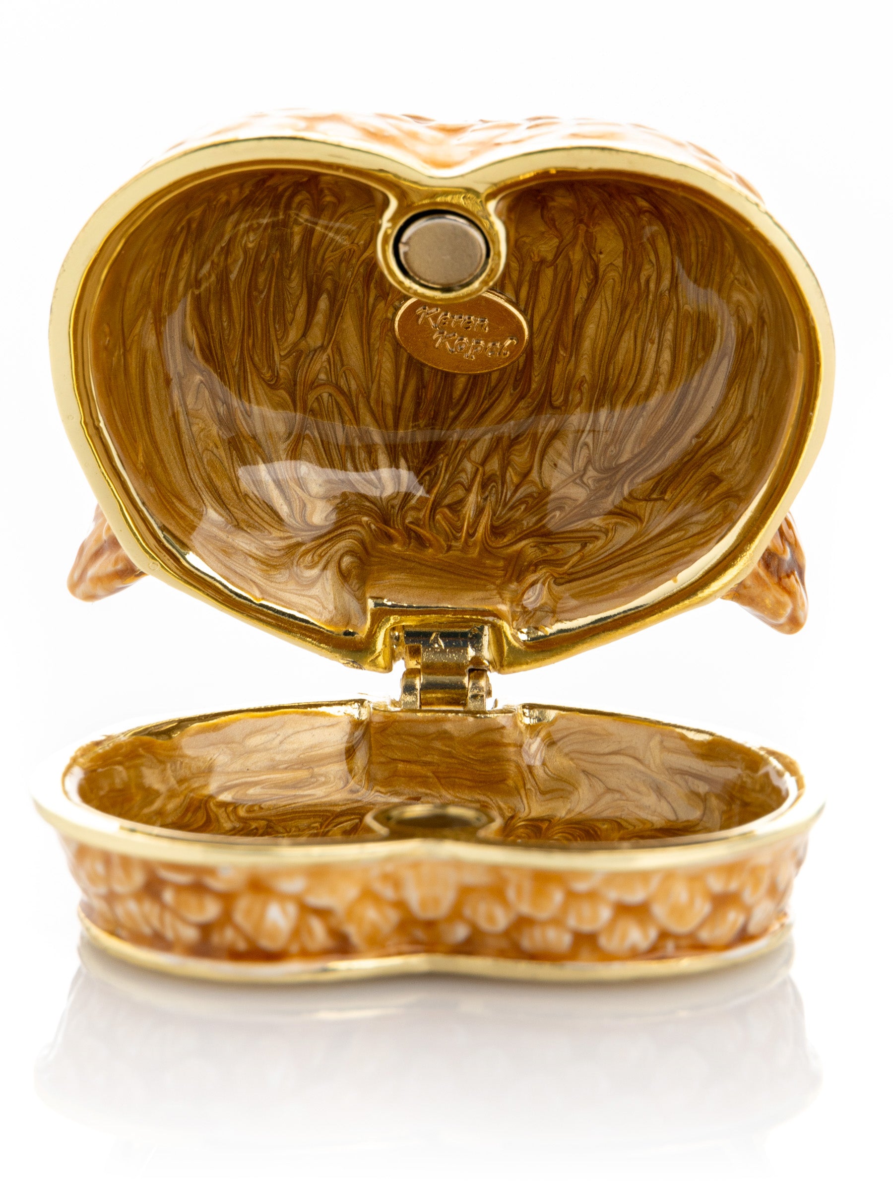 Keren Kopal Brown Owl face trinket box