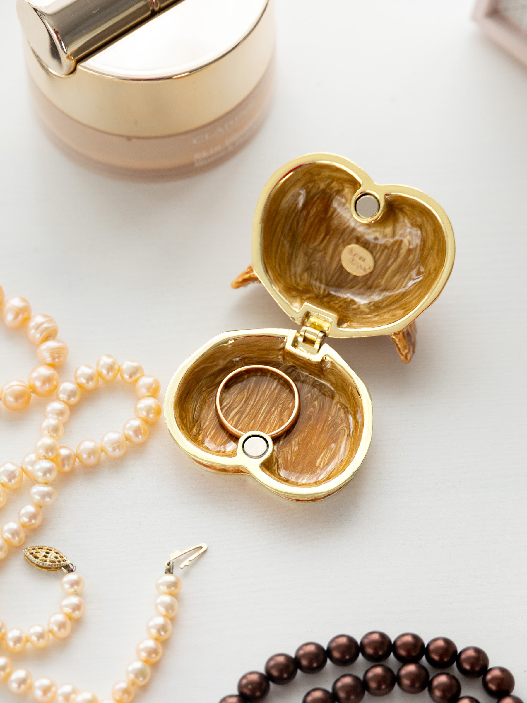 Keren Kopal Brown Owl face trinket box