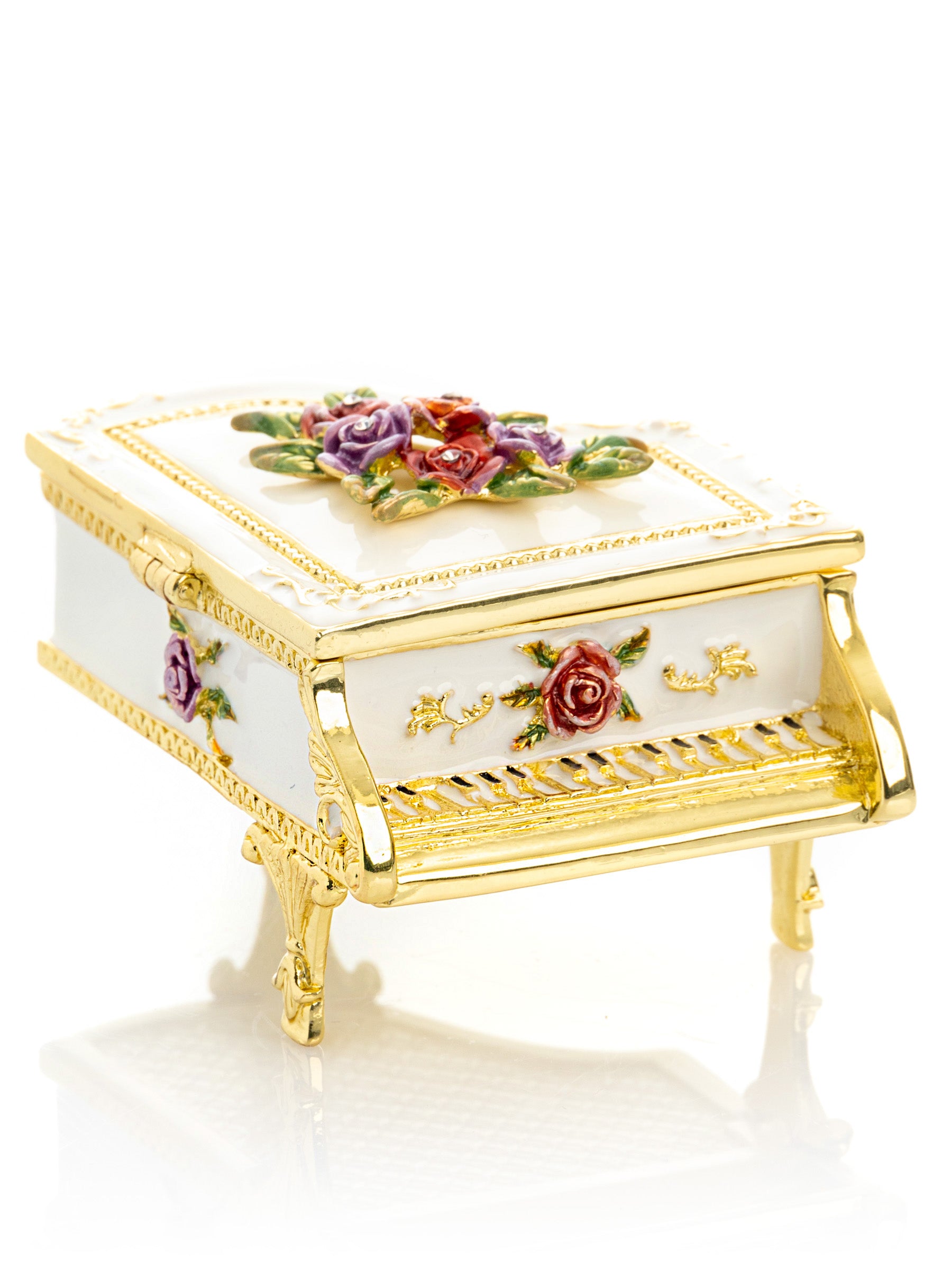 Keren Kopal White piano with flowers