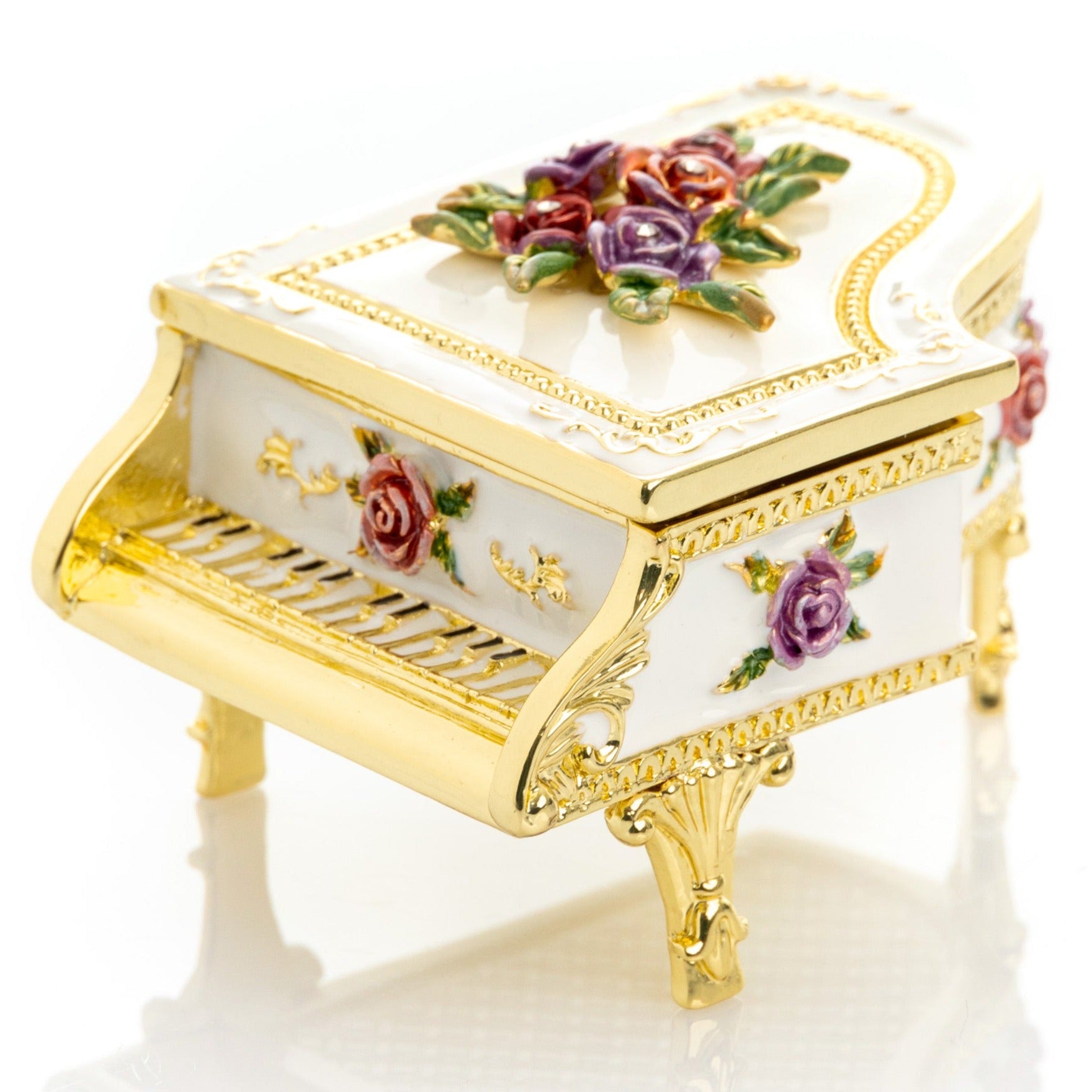 Keren Kopal White piano with flowers