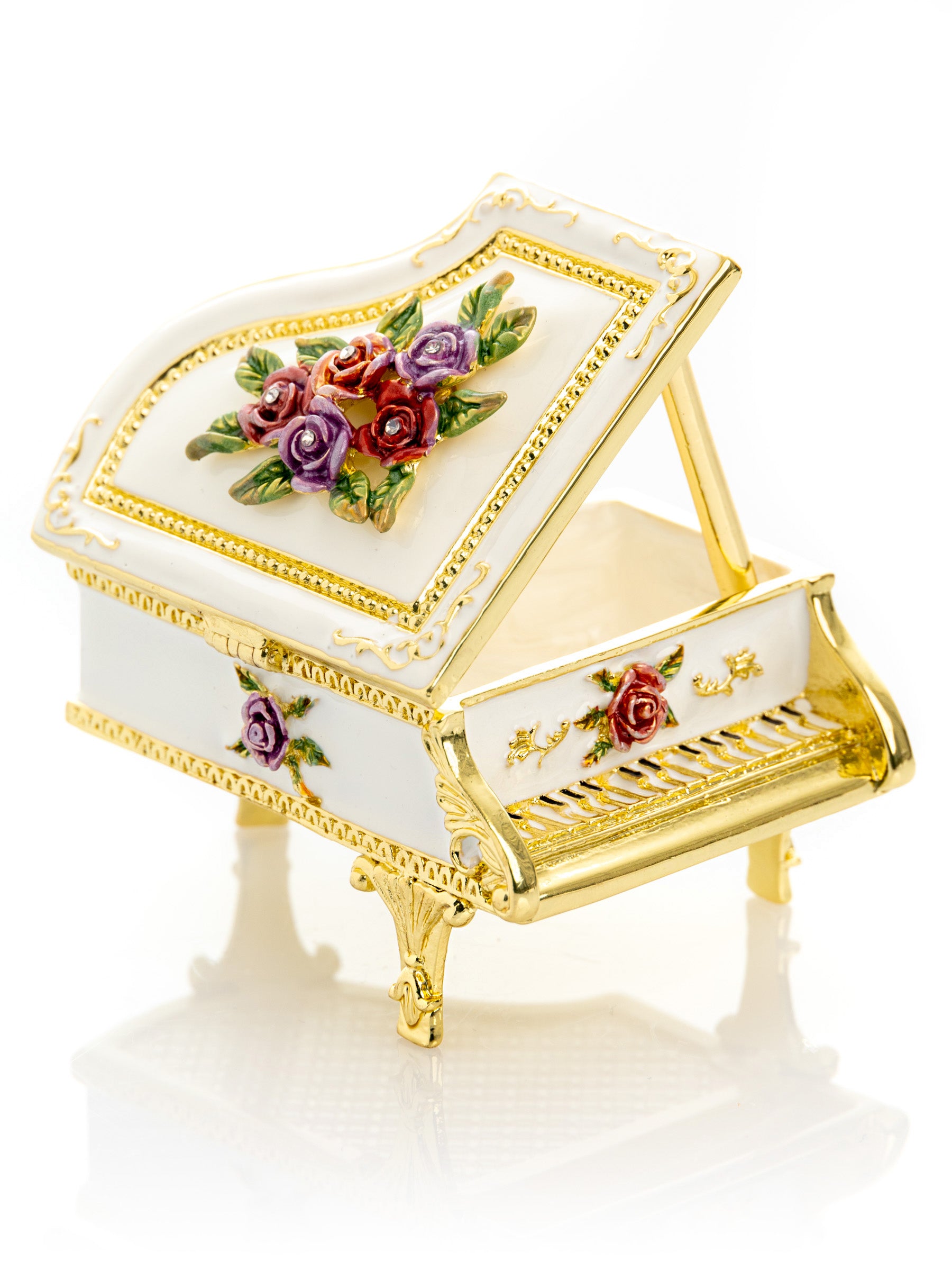 Keren Kopal White piano with flowers