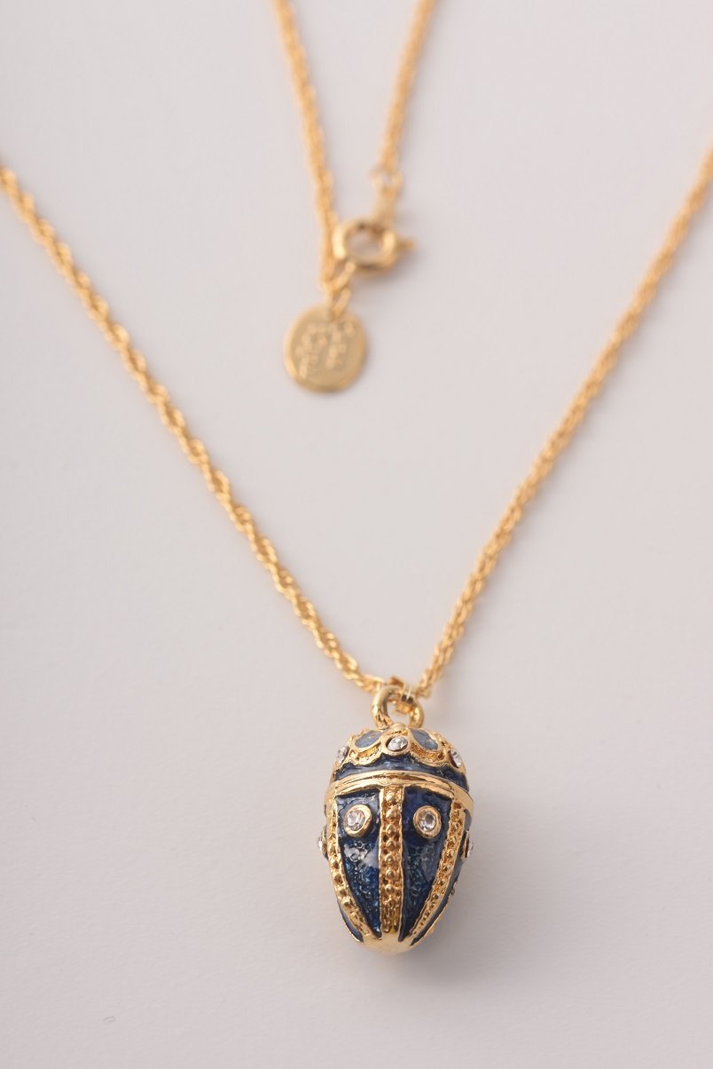 Keren Kopal Blue & Gold Egg Pendant Necklace
