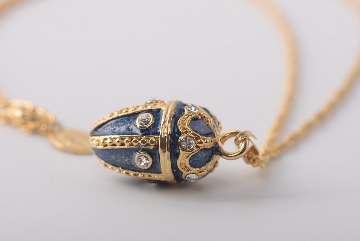 Keren Kopal Blue & Gold Egg Pendant Necklace