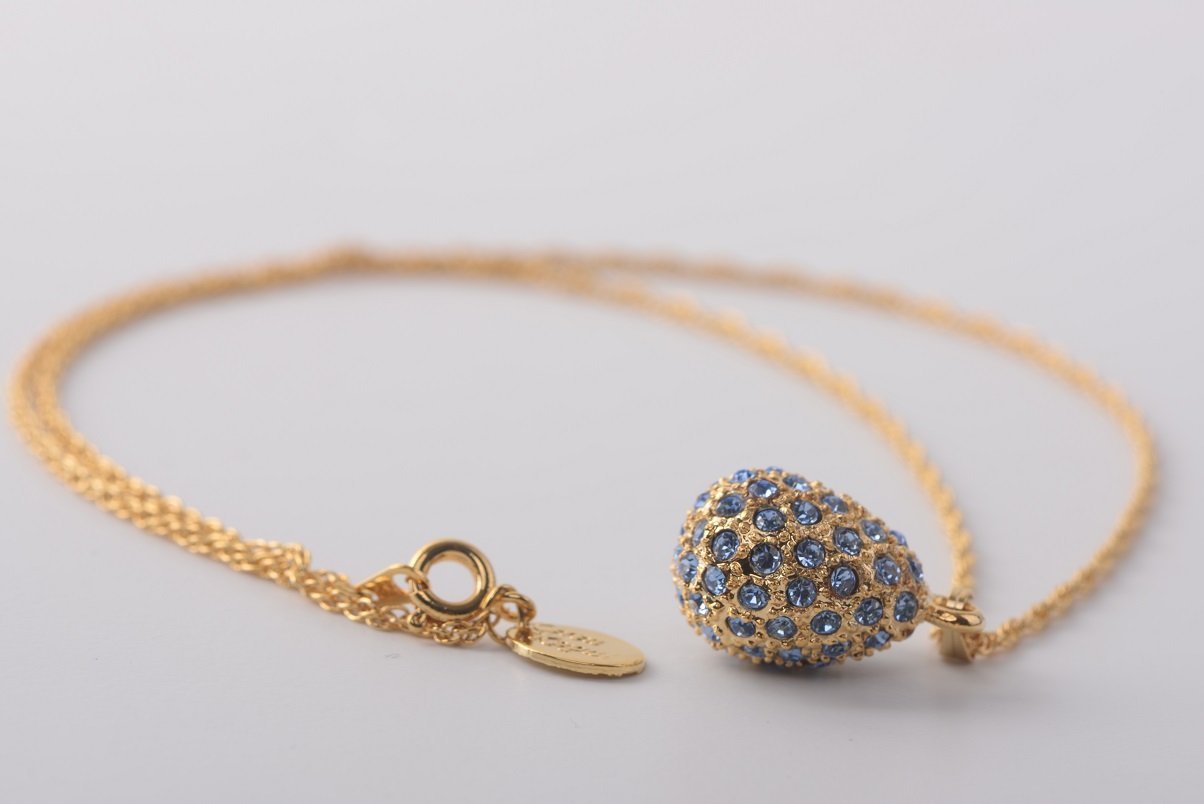 Keren Kopal Golden Blue Egg Pendant Necklace