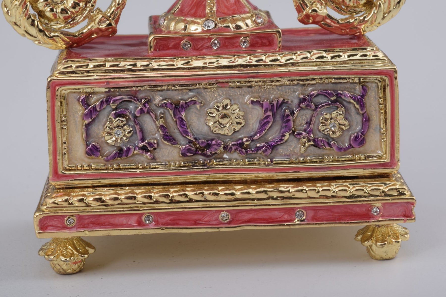 Keren Kopal Pink Faberge Egg with Flowers Bouquet on Top