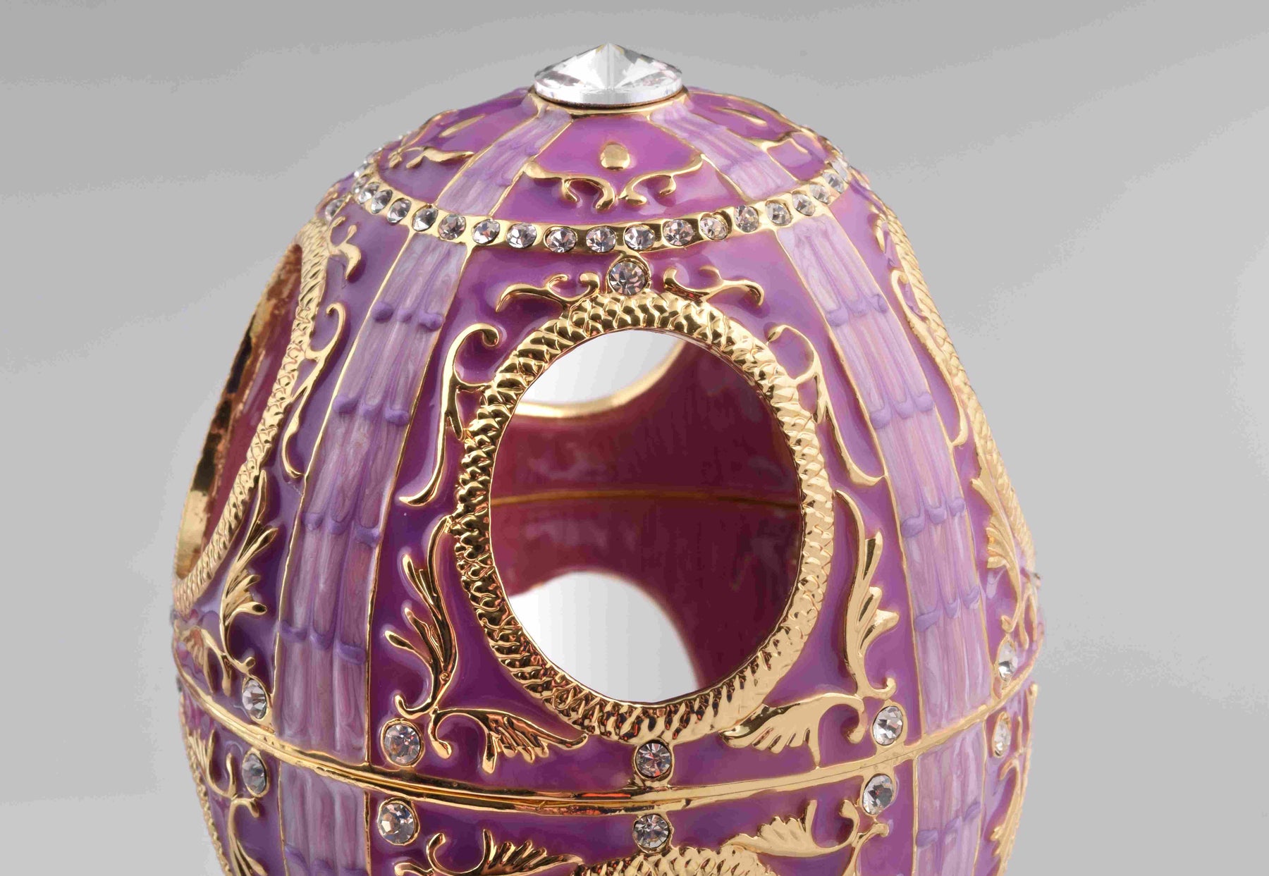 Keren Kopal Pink Faberge Egg with Pink Rose Inside