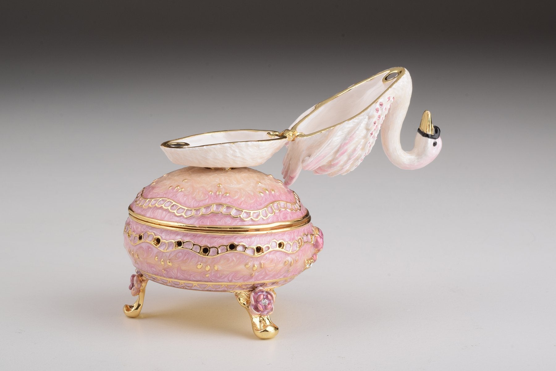 Keren Kopal Pink Faberge Egg with Swan