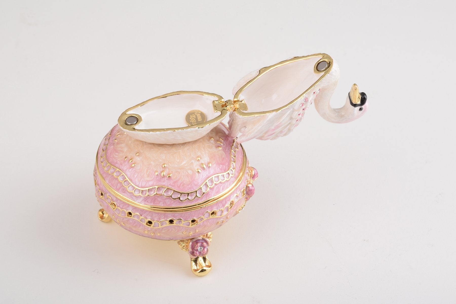 Keren Kopal Pink Faberge Egg with Swan