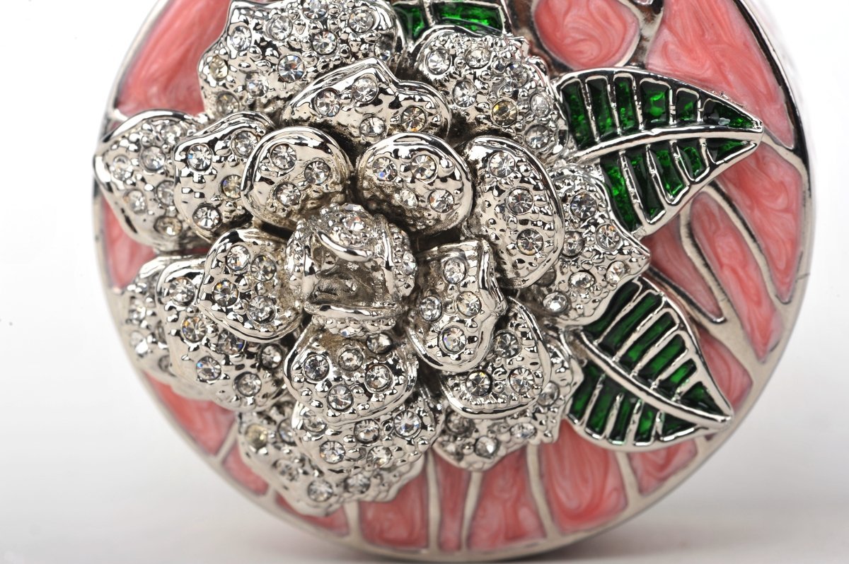 Keren Kopal Pink Jewelry Box with Silver Flower