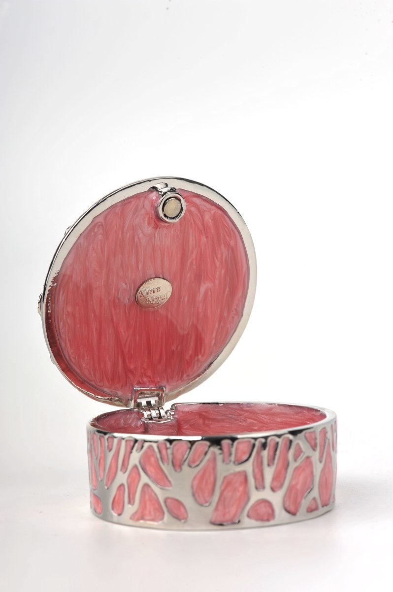 Keren Kopal Pink Jewelry Box with Silver Flower