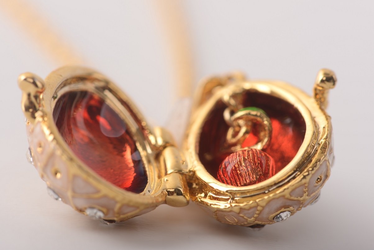 Keren Kopal Pink Pendant Necklace with an Apple Inside