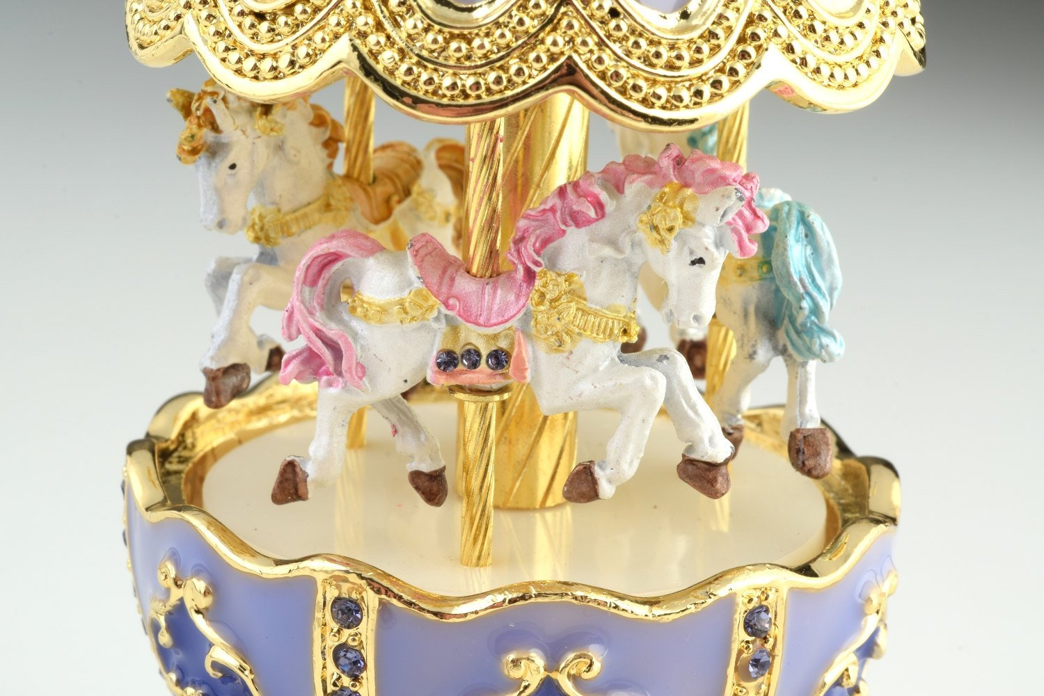 Keren Kopal Purple Carousel Egg with White Royal Horses