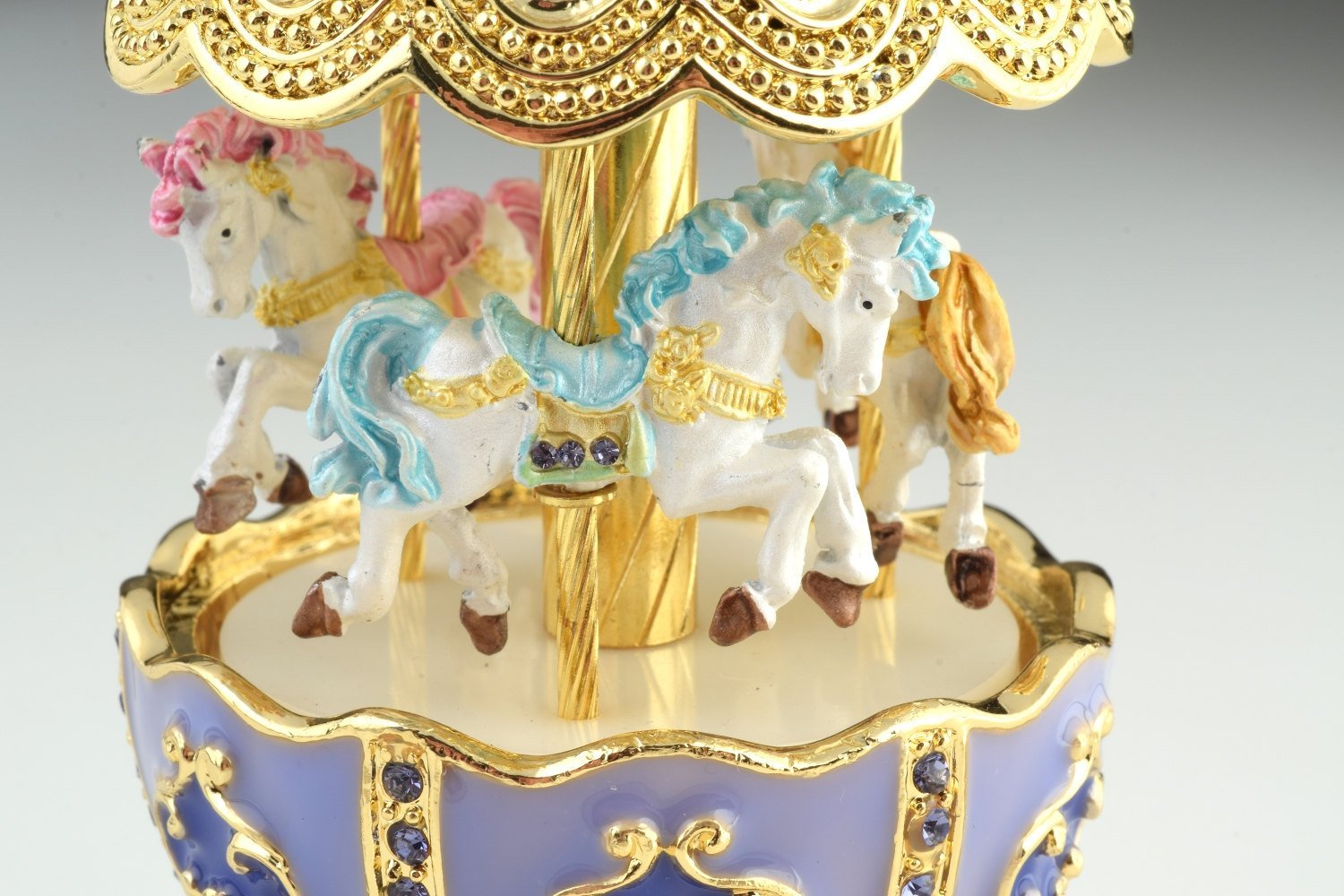 Keren Kopal Purple Carousel Egg with White Royal Horses