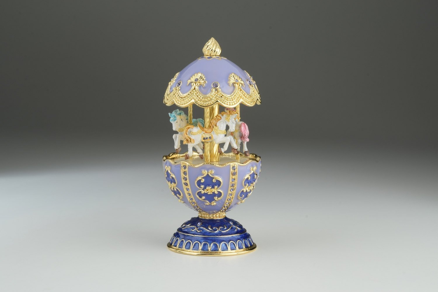 Keren Kopal Purple Carousel Egg with White Royal Horses