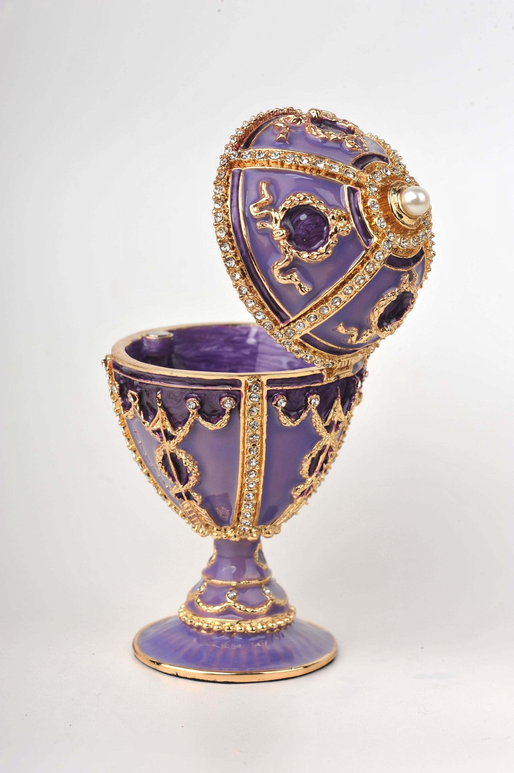 Keren Kopal Purple Faberge Egg with Pearl on top