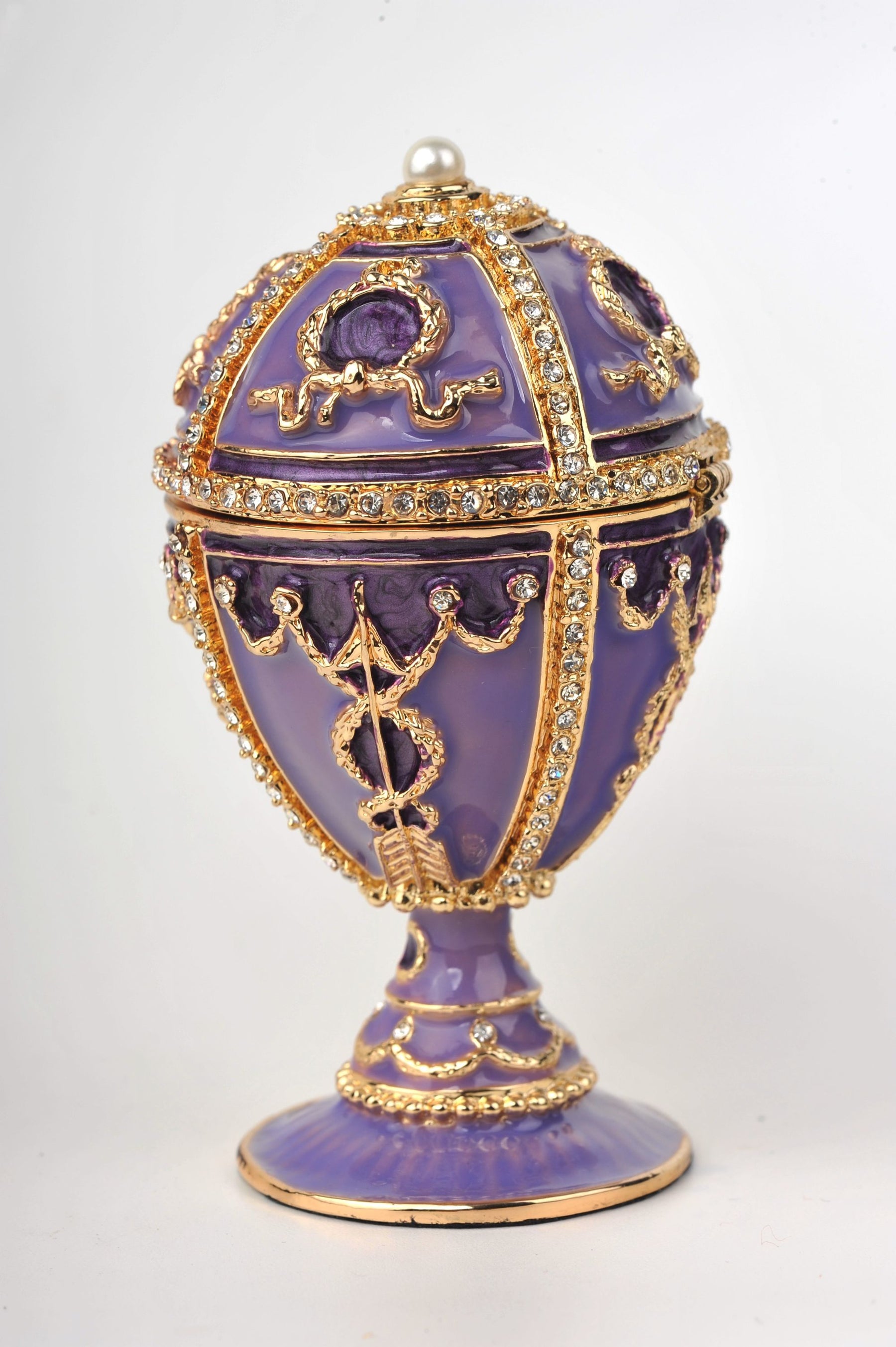 Keren Kopal Purple Faberge Egg with Pearl on top