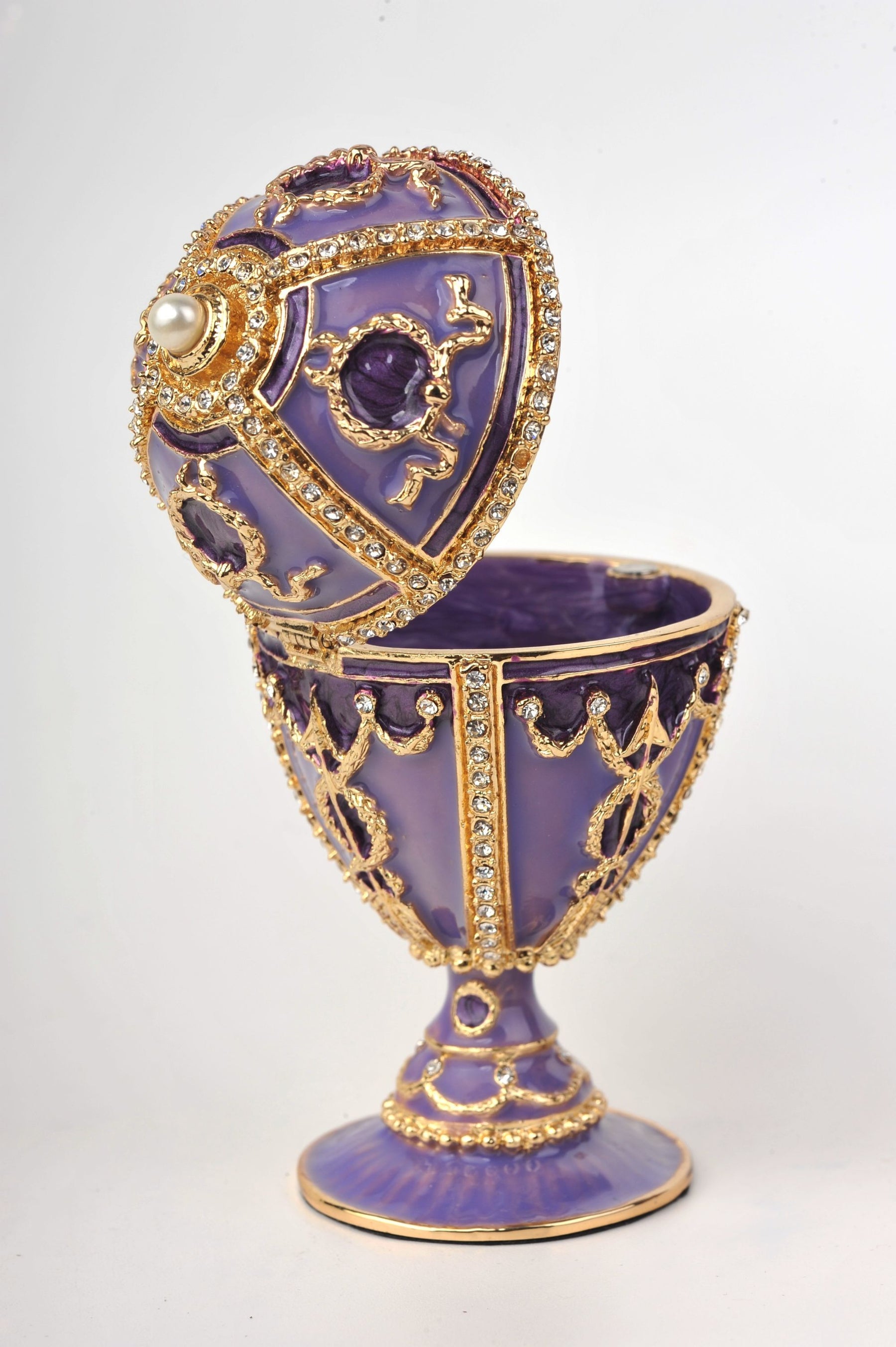 Keren Kopal Purple Faberge Egg with Pearl on top
