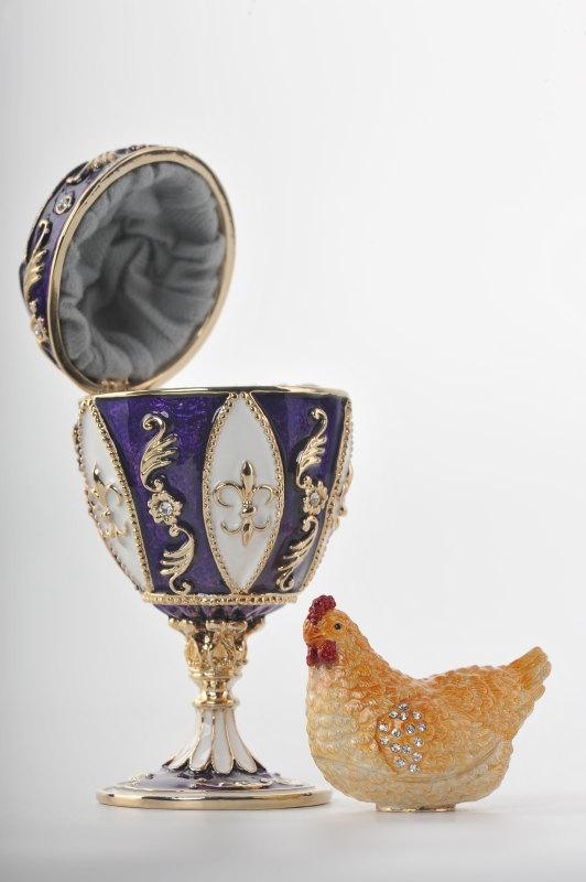 Keren Kopal Purple Faberge Egg with chicken