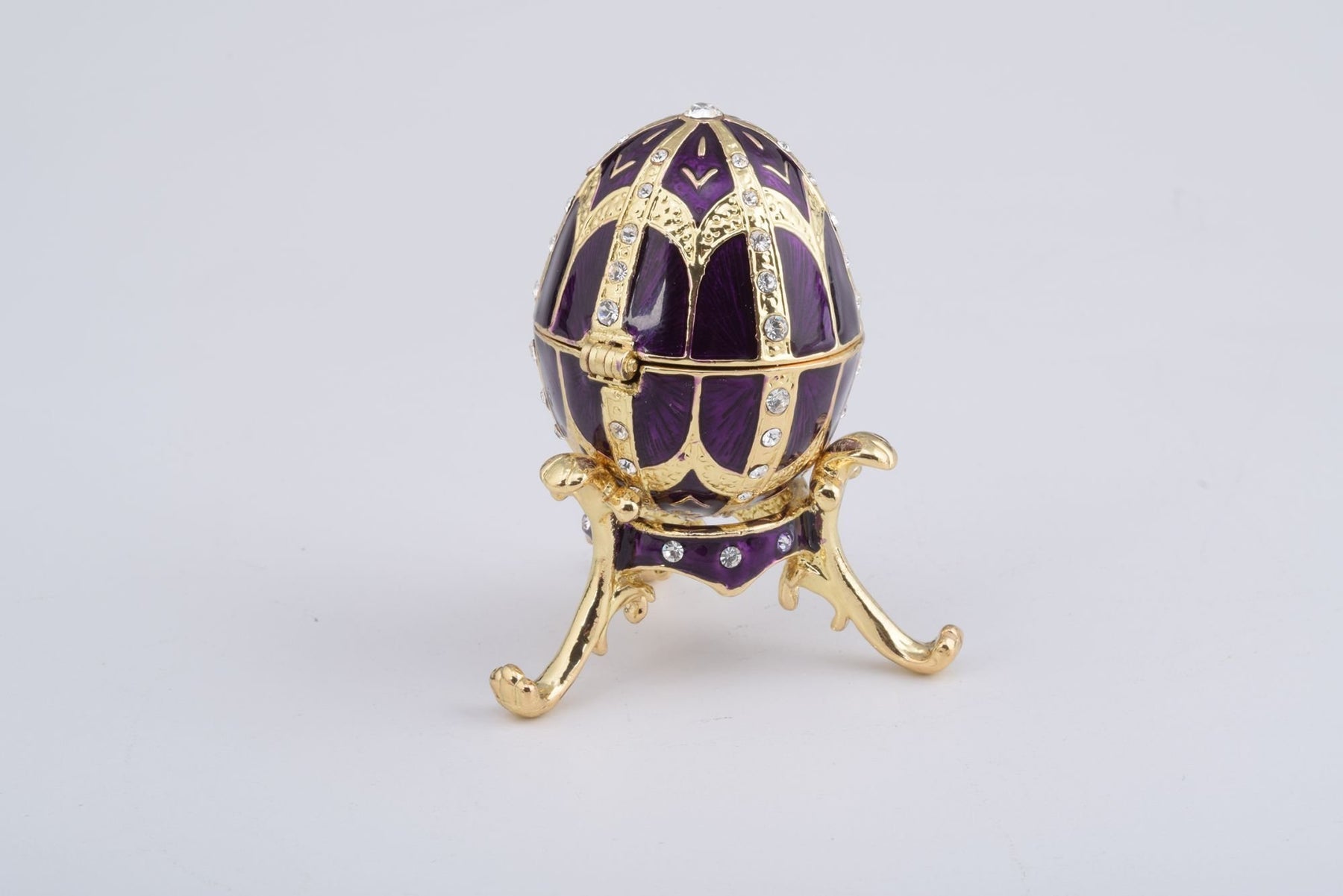 Keren Kopal Purple Faberge Style Egg with an Egg Pendant Inside