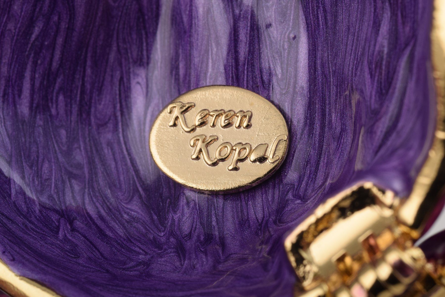 Keren Kopal Purple Rose Trinket Box