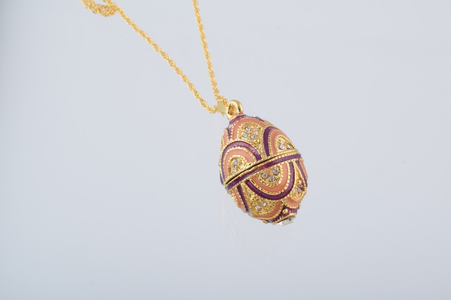Keren Kopal Purple & Peach Egg Pendant Necklace