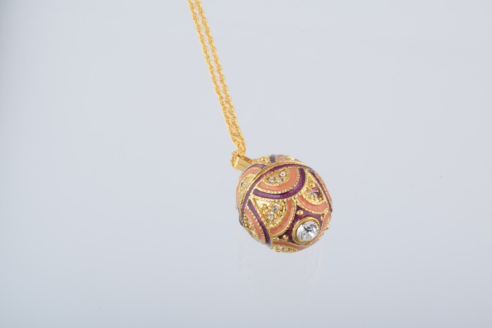 Keren Kopal Purple & Peach Egg Pendant Necklace