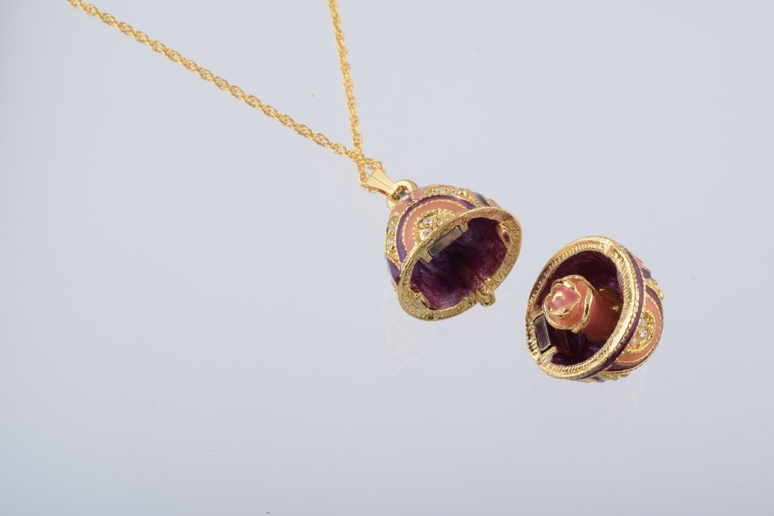 Keren Kopal Purple & Peach Egg Pendant Necklace