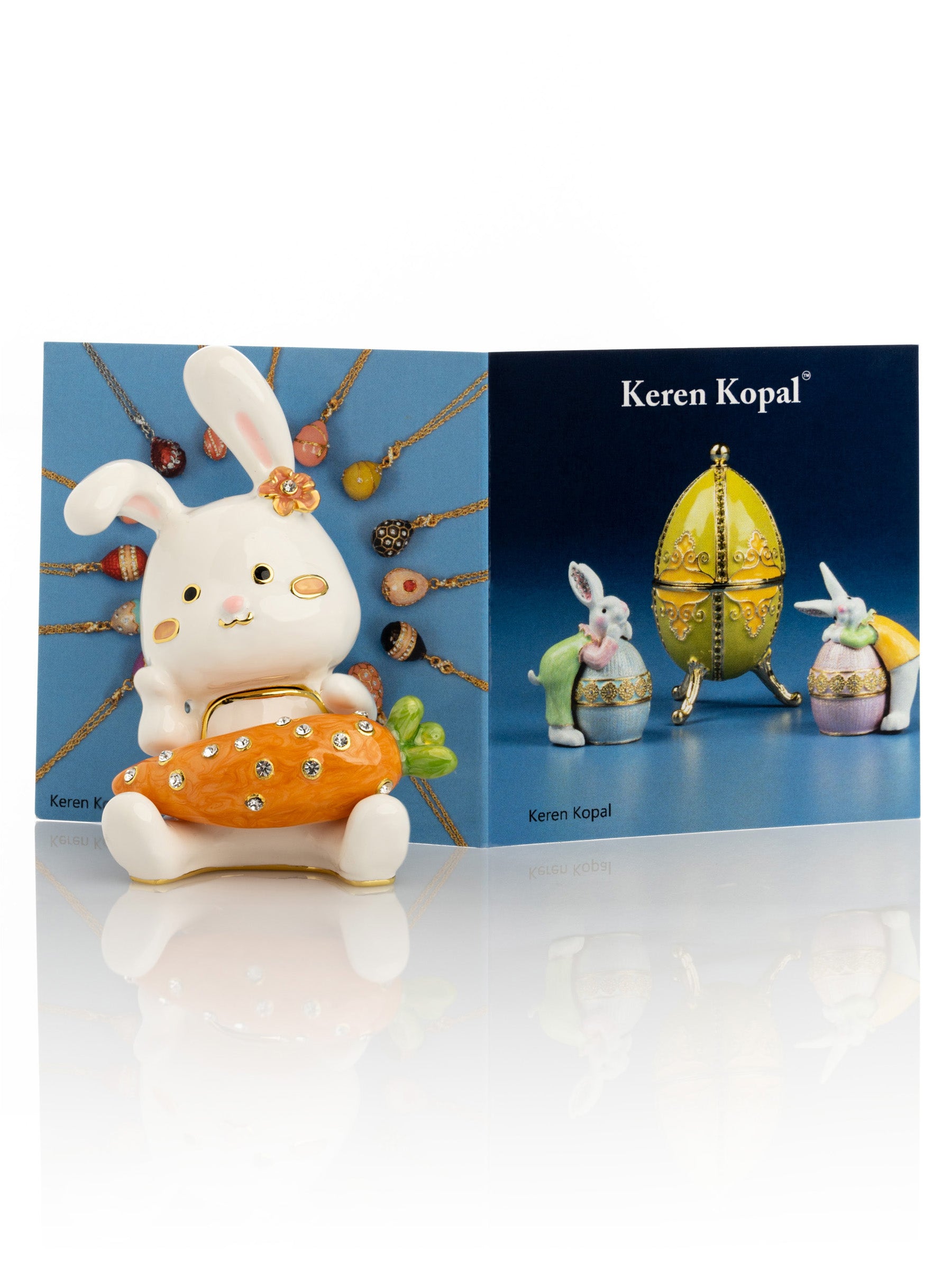 Keren Kopal Bunny with Carrot Trinket Box