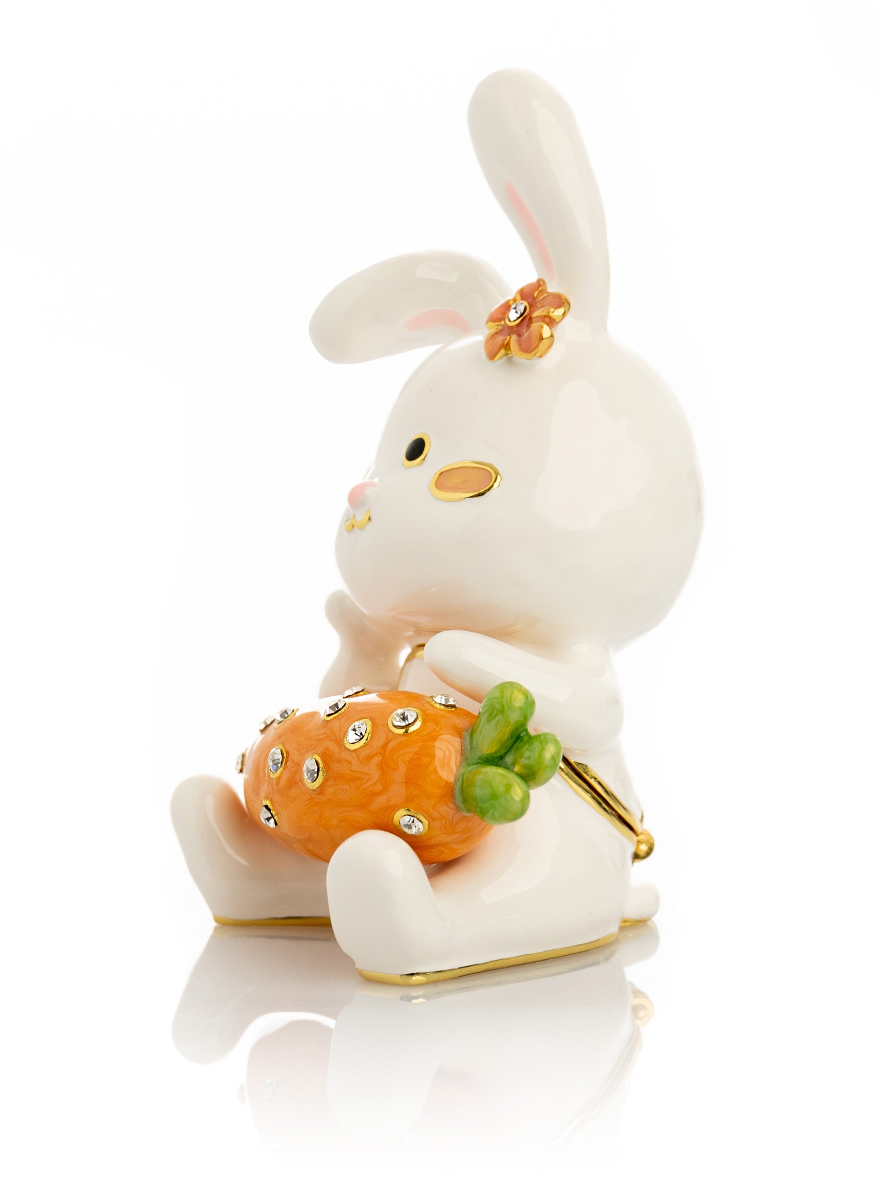Keren Kopal Bunny with Carrot Trinket Box