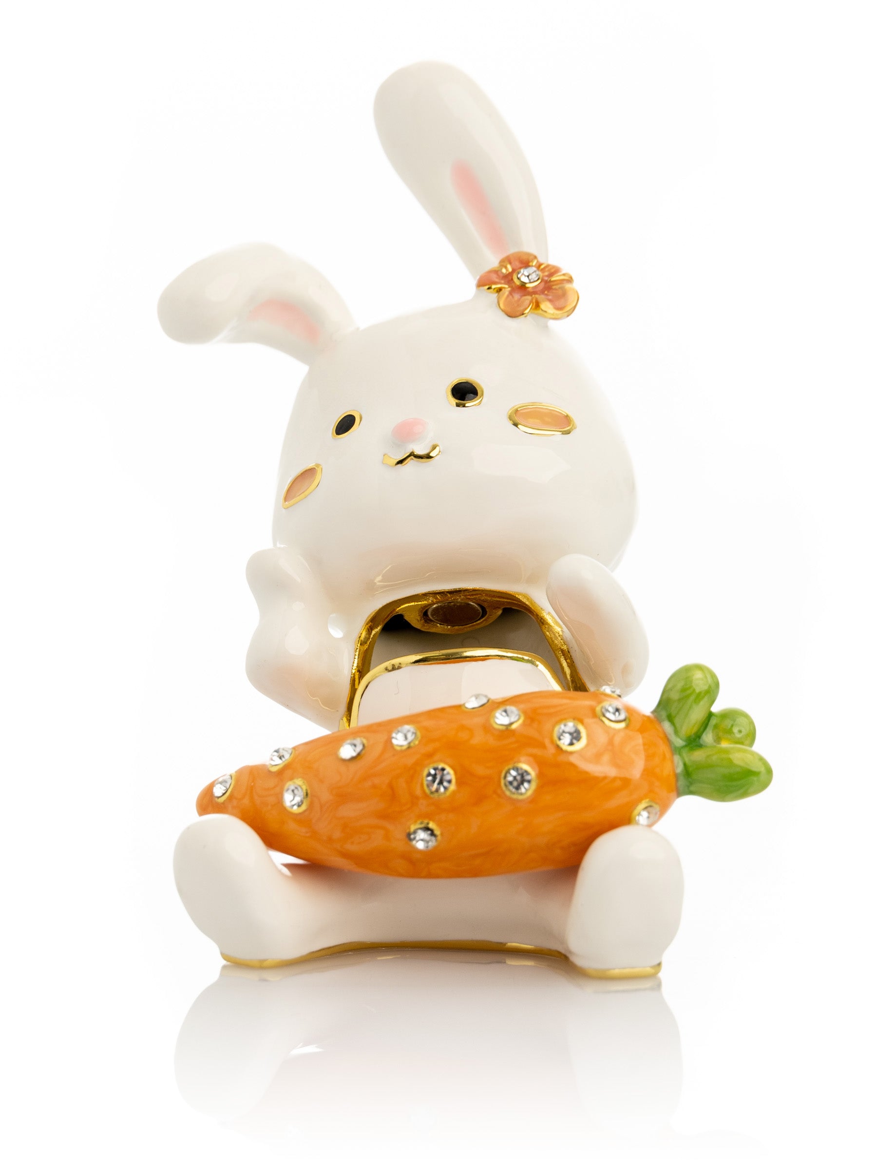 Keren Kopal Bunny with Carrot Trinket Box