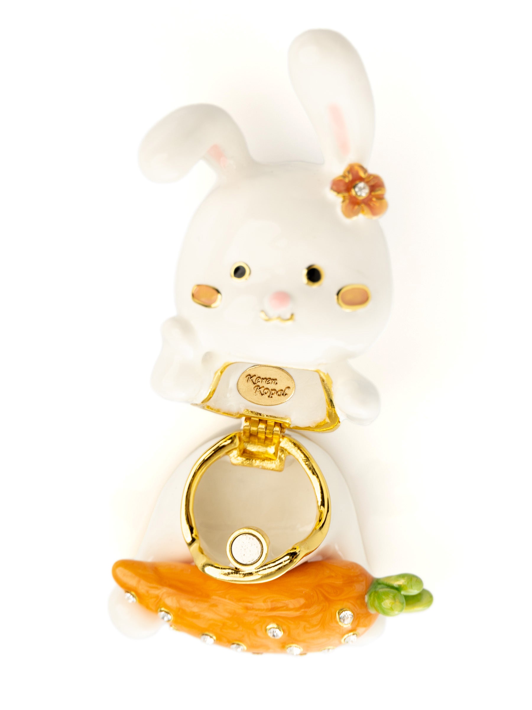 Keren Kopal Bunny with Carrot Trinket Box