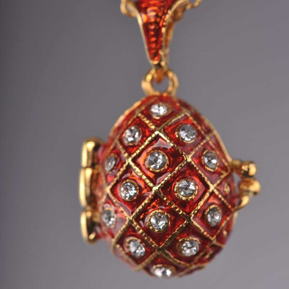 Keren Kopal Red Egg Pendant with a Surprise Apple Inside