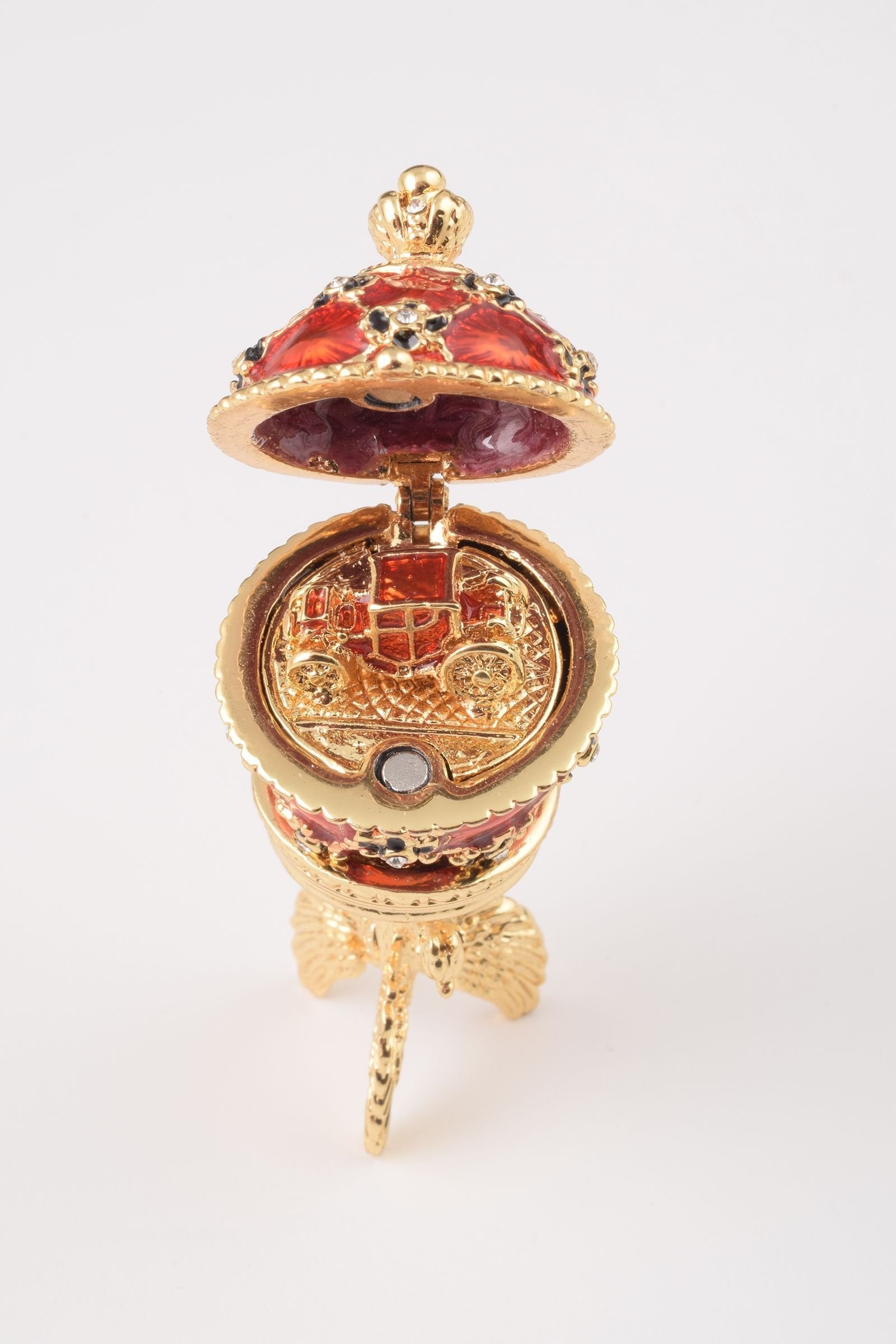 Keren Kopal Red Faberge Egg with Car Inside