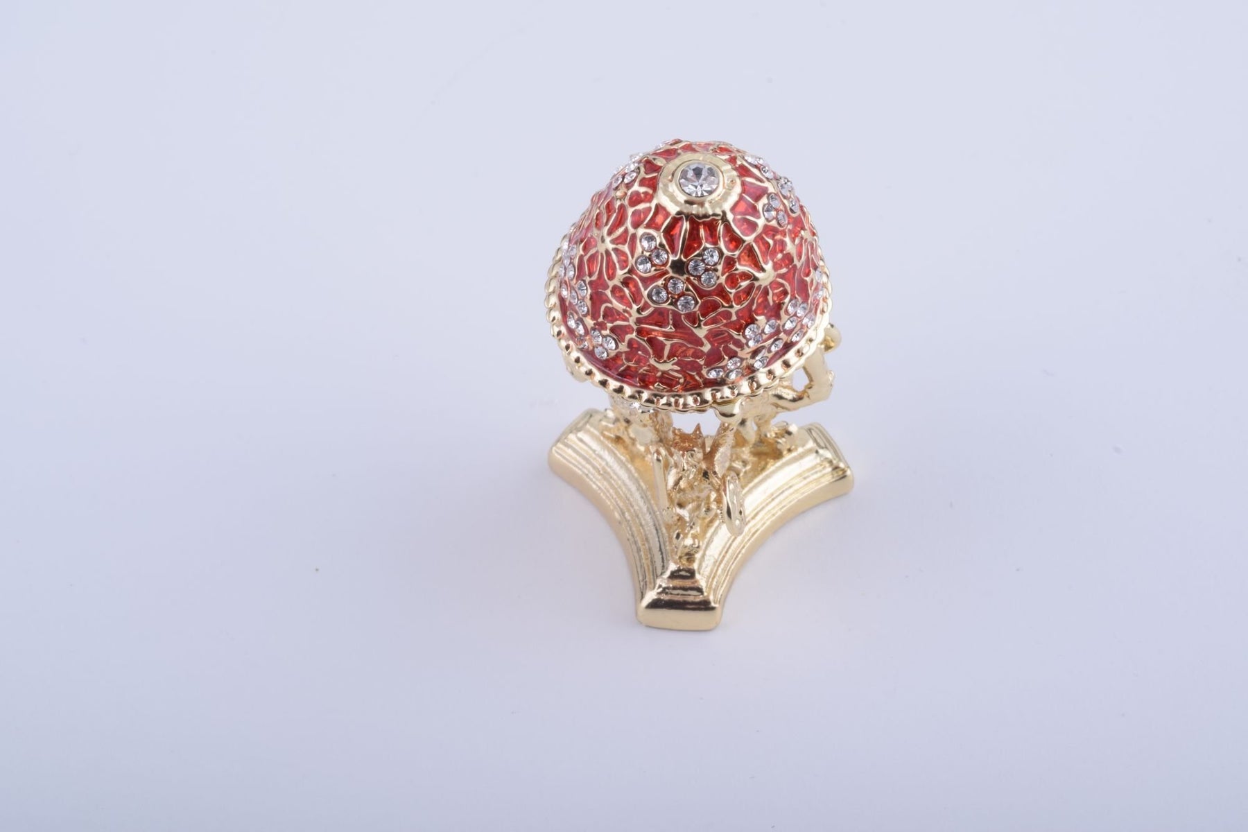 Keren Kopal Red Faberge Egg with a Golden Frog Inside