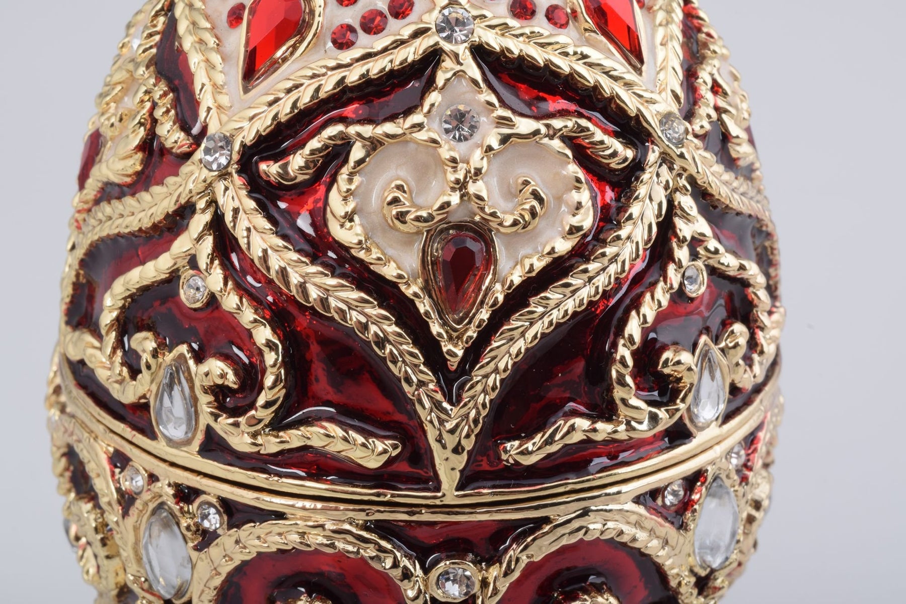 Keren Kopal Red Faberge Style Music Playing Egg