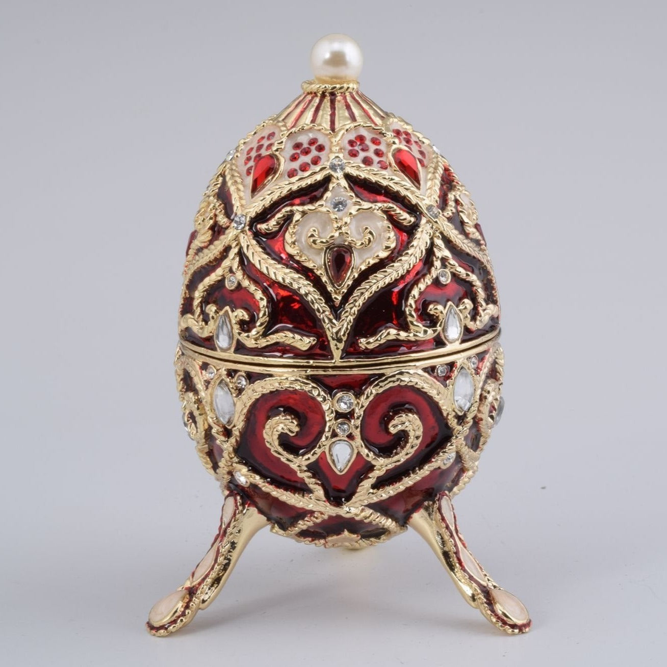 Keren Kopal Red Faberge Style Music Playing Egg