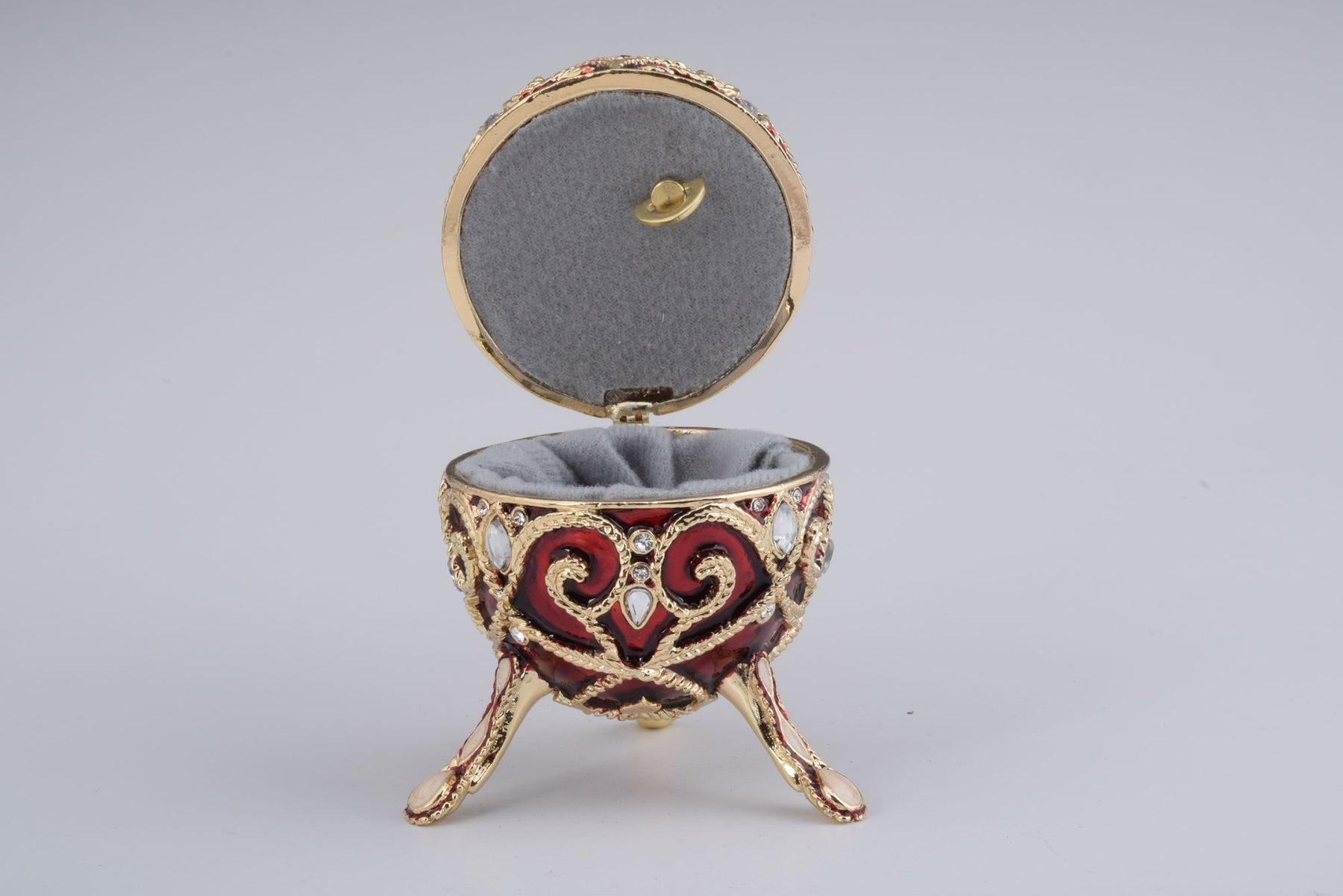 Keren Kopal Red Faberge Style Music Playing Egg