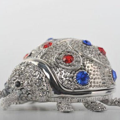 Keren Kopal Silver Beetle with Red & Blue Spots