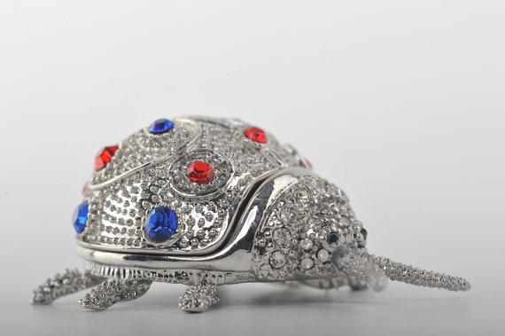 Keren Kopal Silver Beetle with Red & Blue Spots