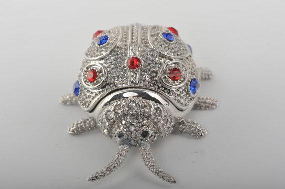Keren Kopal Silver Beetle with Red & Blue Spots