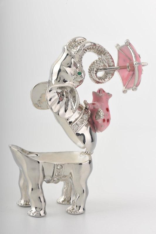 Keren Kopal Silver Elephant Holding an Umbrella