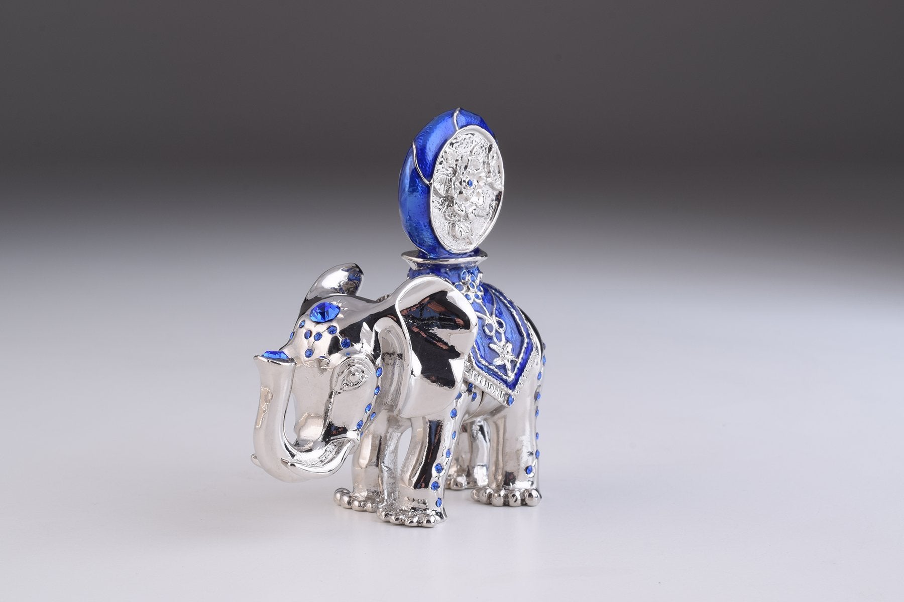Keren Kopal Silver Elephant with Clock