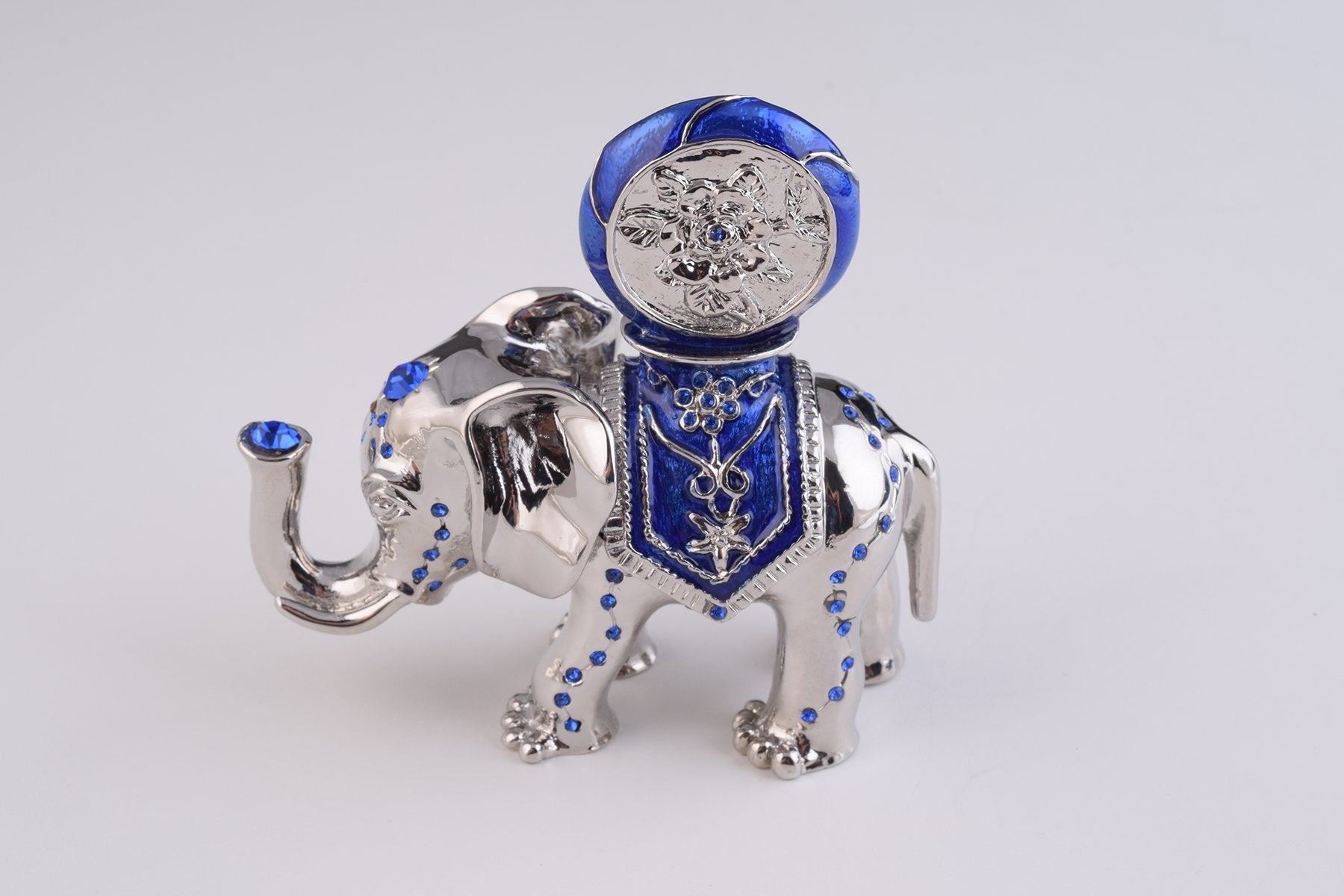 Keren Kopal Silver Elephant with Clock