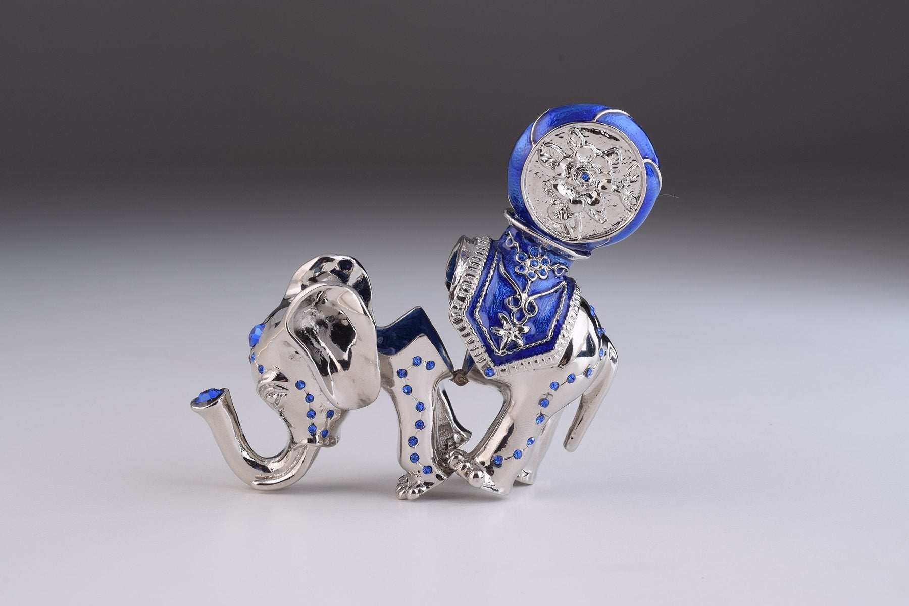 Keren Kopal Silver Elephant with Clock
