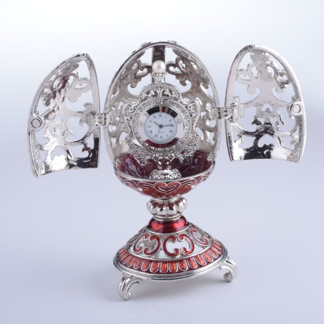 Keren Kopal Silver & Red Faberge Egg