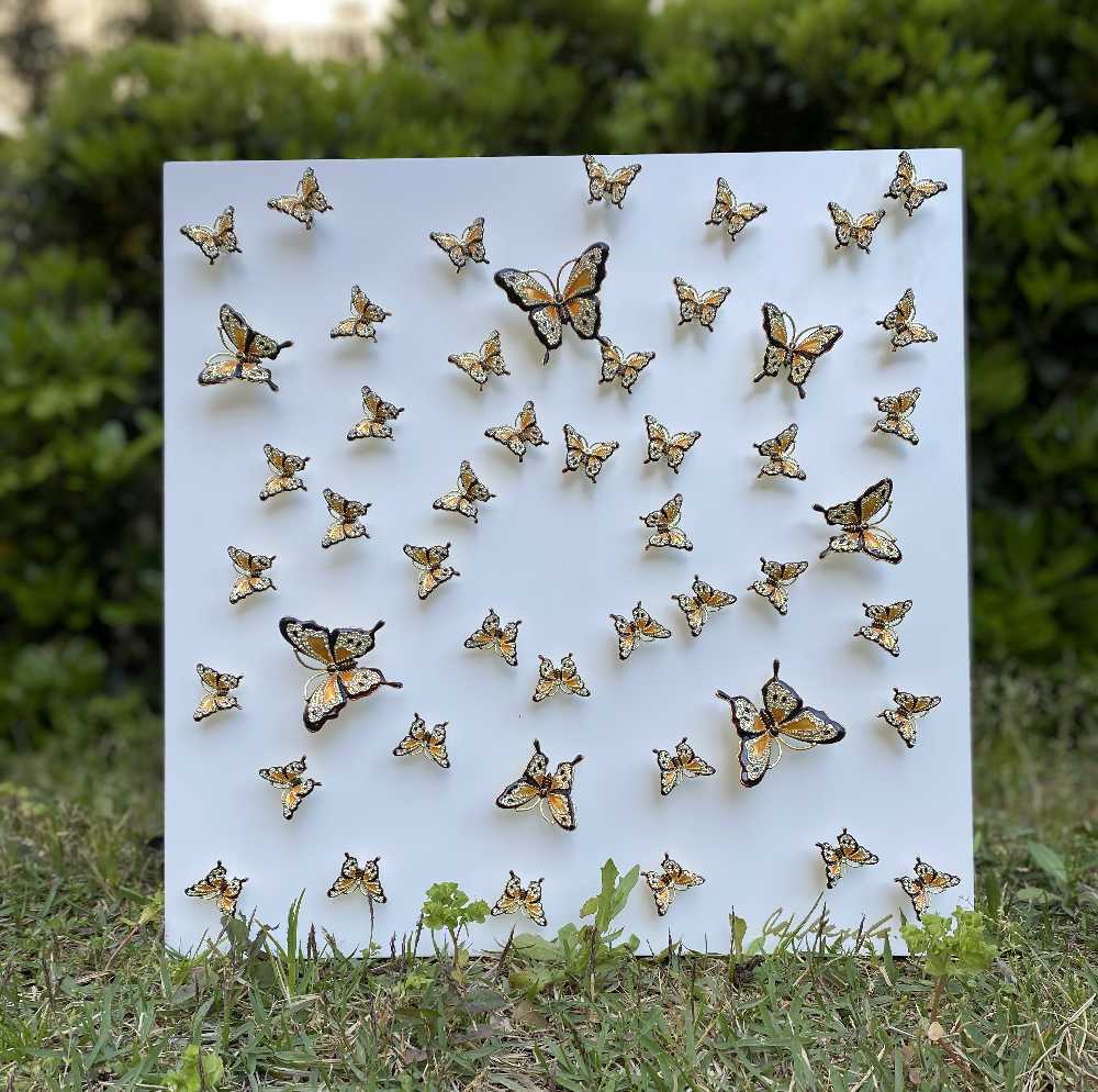 Keren Kopal Butterflies in Perfect Harmony Wall Art White