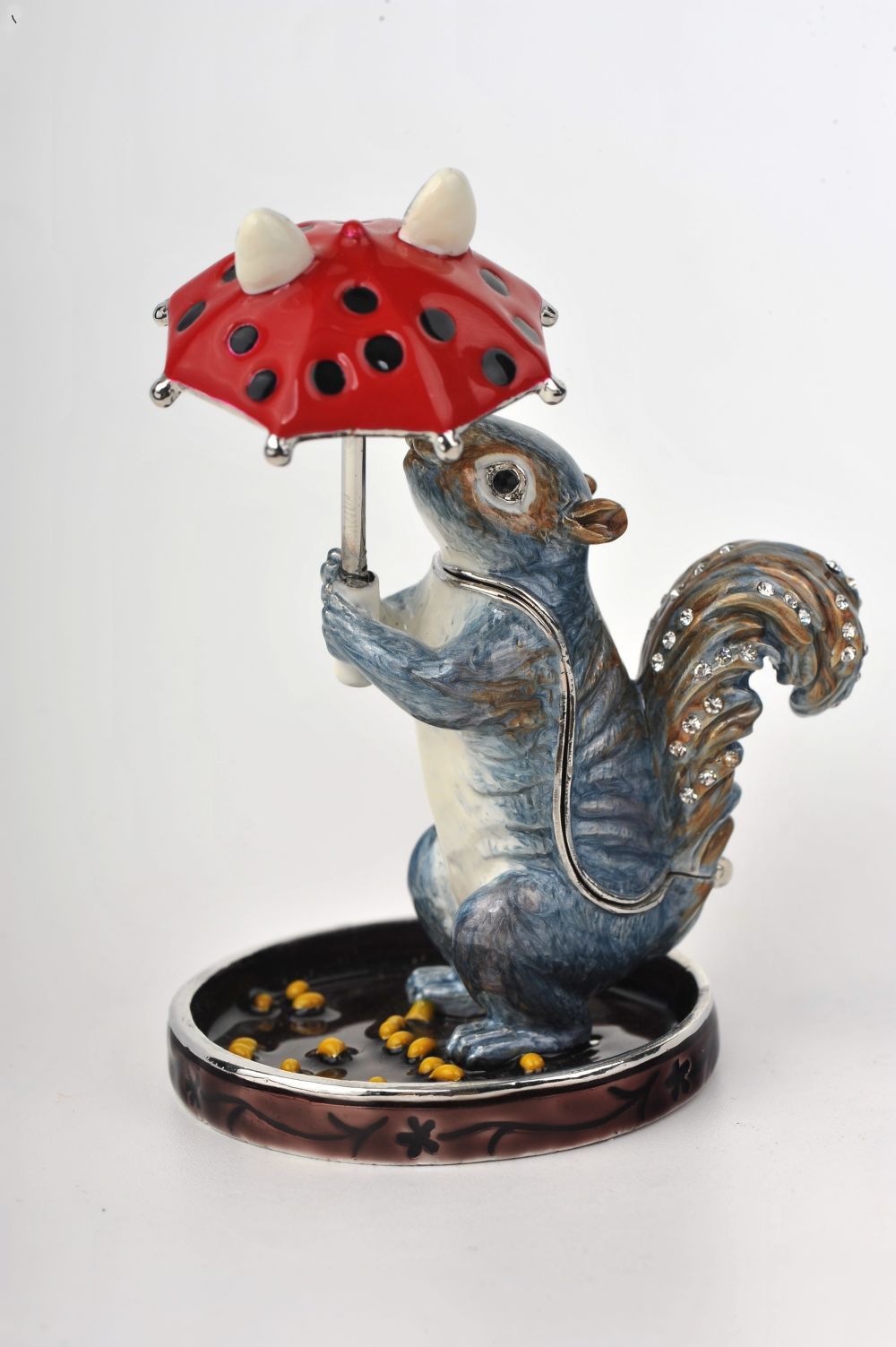 Keren Kopal Squirrel with a Red Umbrella
