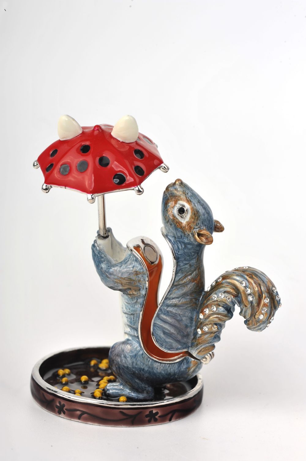 Keren Kopal Squirrel with a Red Umbrella